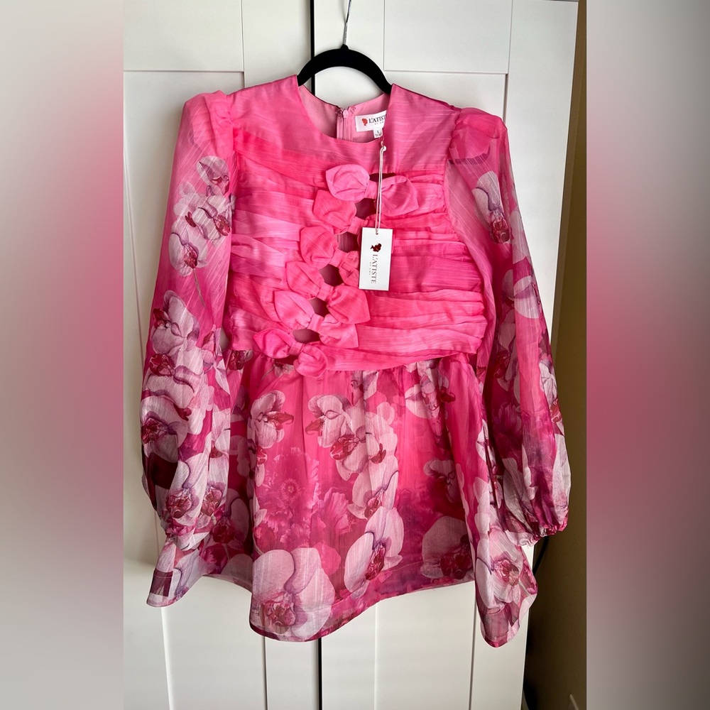 L'ATISTE Vibrant Pink Textured Top